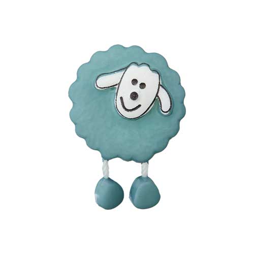 447470180321 - Sheep Button - Emerald - Turquoise